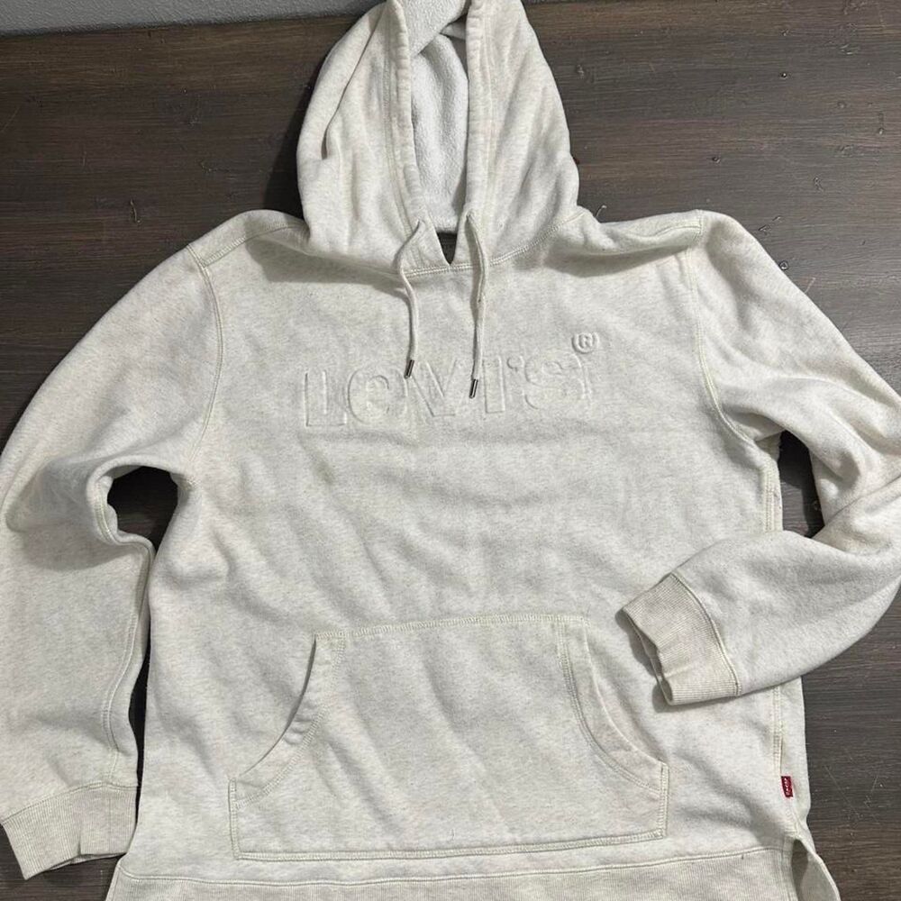 Levi-s Women's Grey and White Hoodie